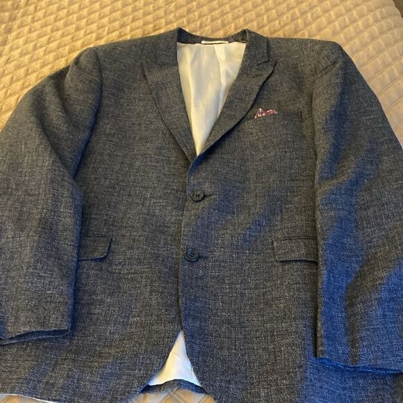 Giovanni Bresciani Mens’ Super 110 Navy Slim Fit Sport Jacket. Size 44R. - Picture 3 of 10